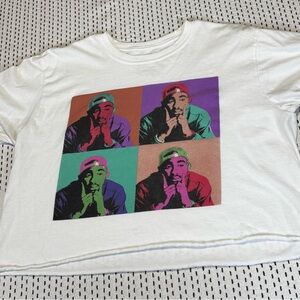 Poetic Justice Tupac Cropped Graphic T Womens Large